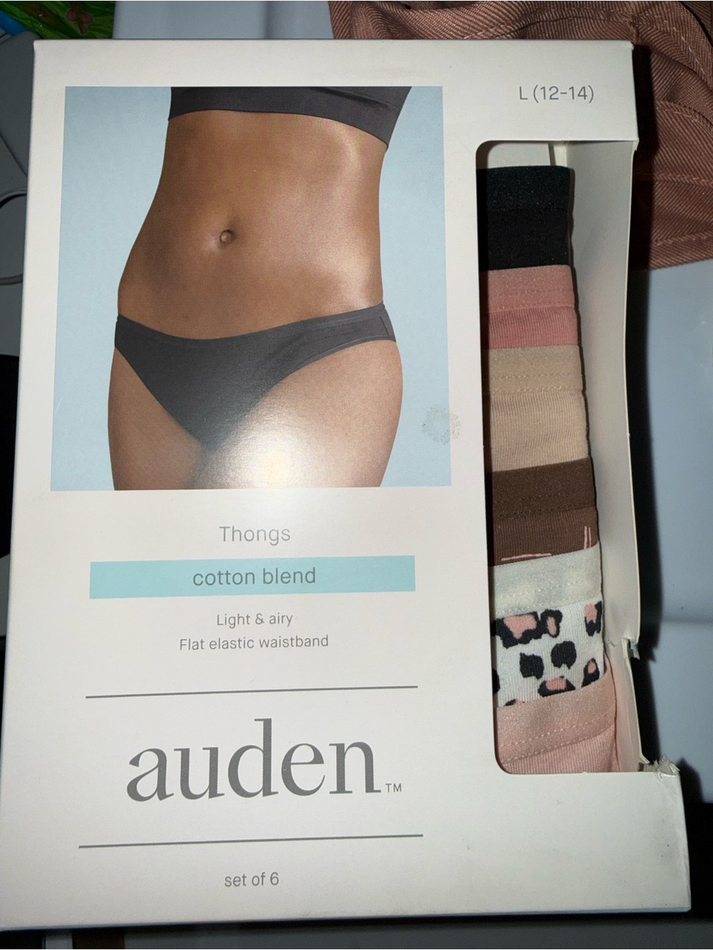 Auden Cotton Blend Thong set 6 pack